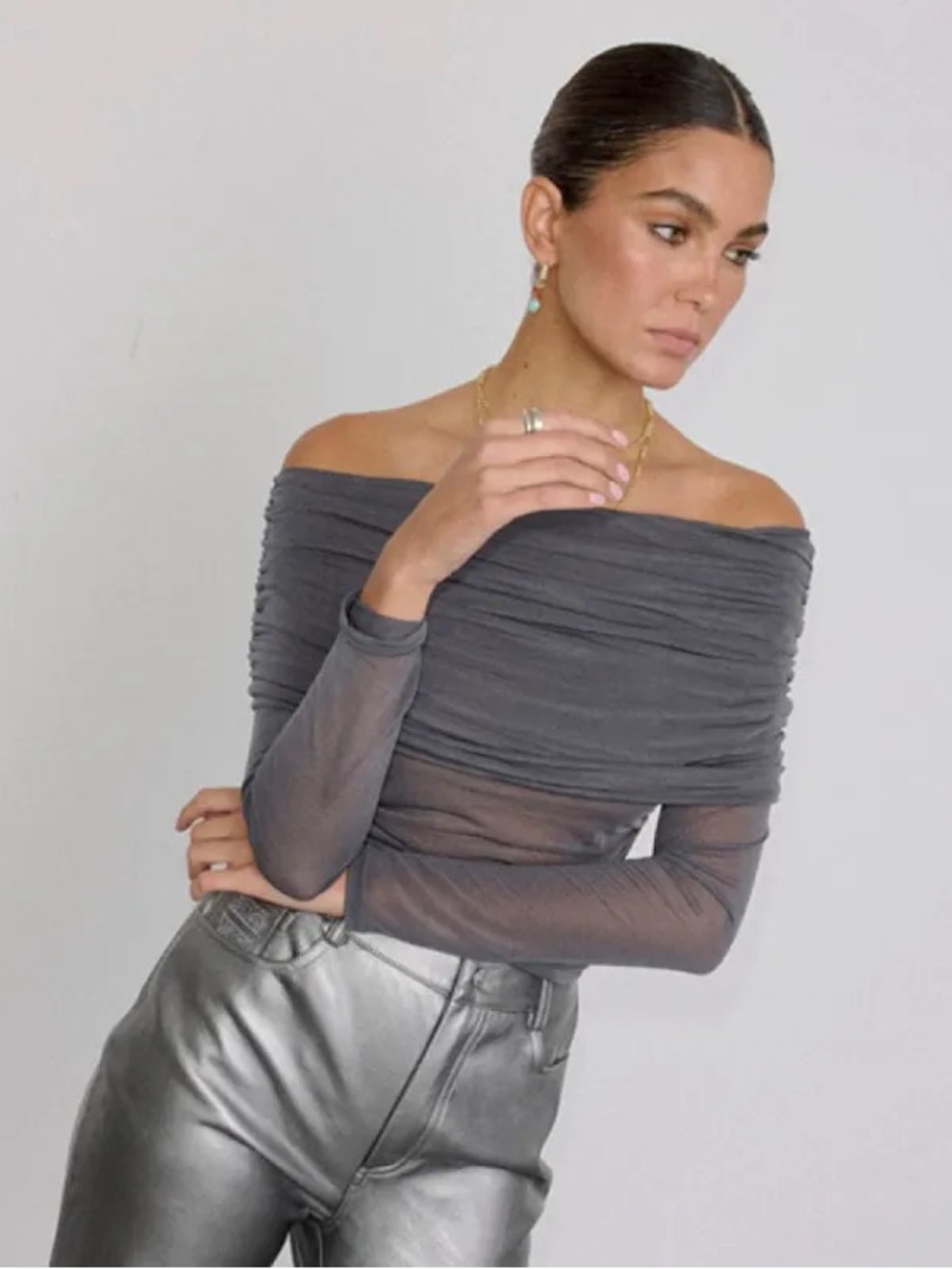 NWT Never Fully Dressed Diaz Top in Charcoal